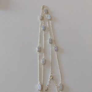 Kendra Scott Kellie Long Necklace in White Drusy